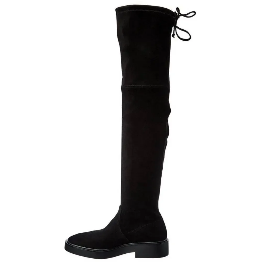 Stuart Weitzman Mara Suede Over the Knee Black Suede Boot 37